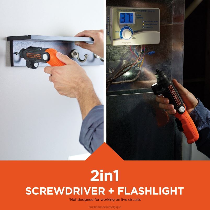 BLACK+DECKER X42D565Tournevis sans fil 4 V max avec lumière LED outils