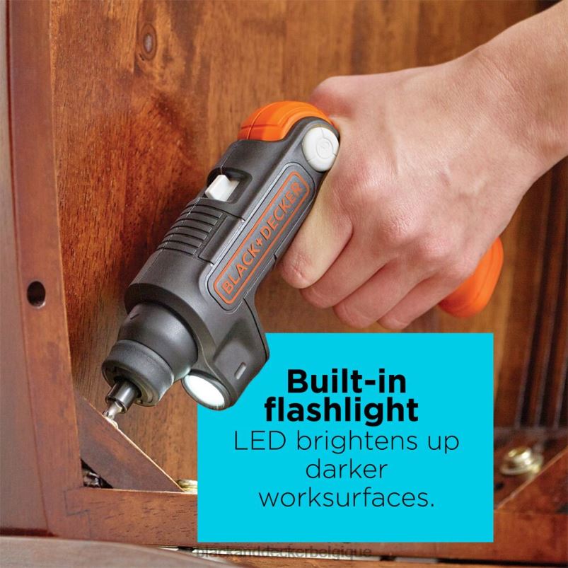 BLACK+DECKER X42D565Tournevis sans fil 4 V max avec lumière LED outils