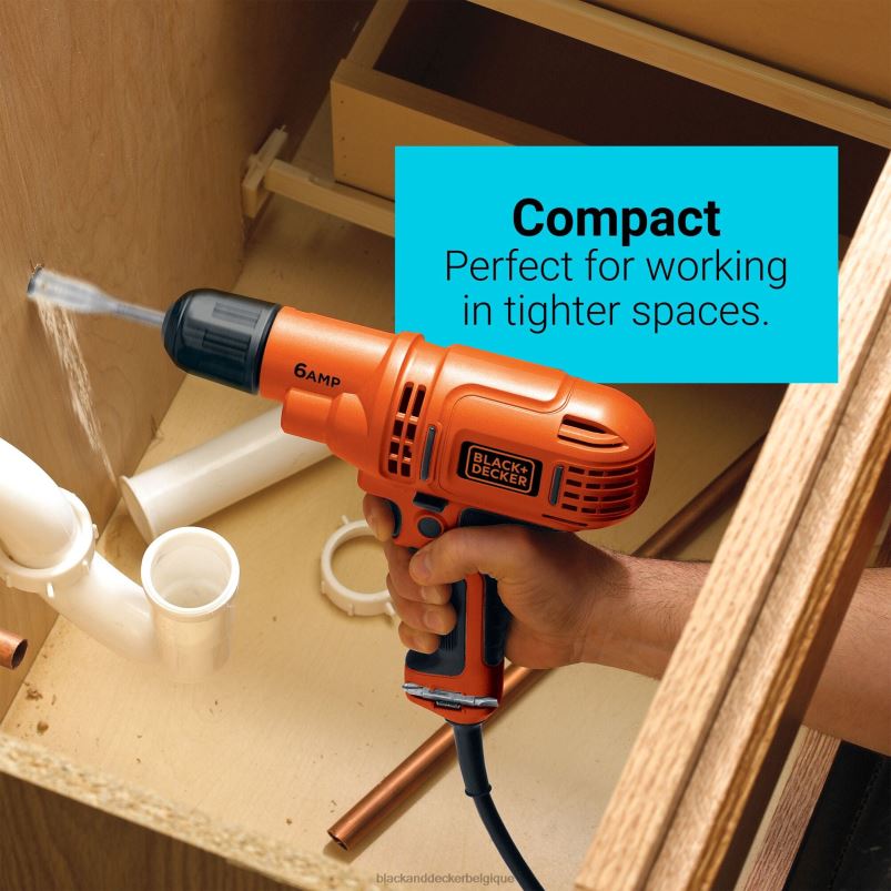 BLACK+DECKER X42D570trousse de perceuse électrique 3/8 po 6,0 ampères avec fil outils