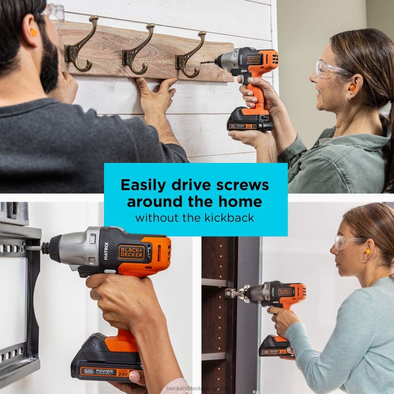 BLACK+DECKER X42D580accessoire multi-outil à impact matriciel avec étui de rangement outils
