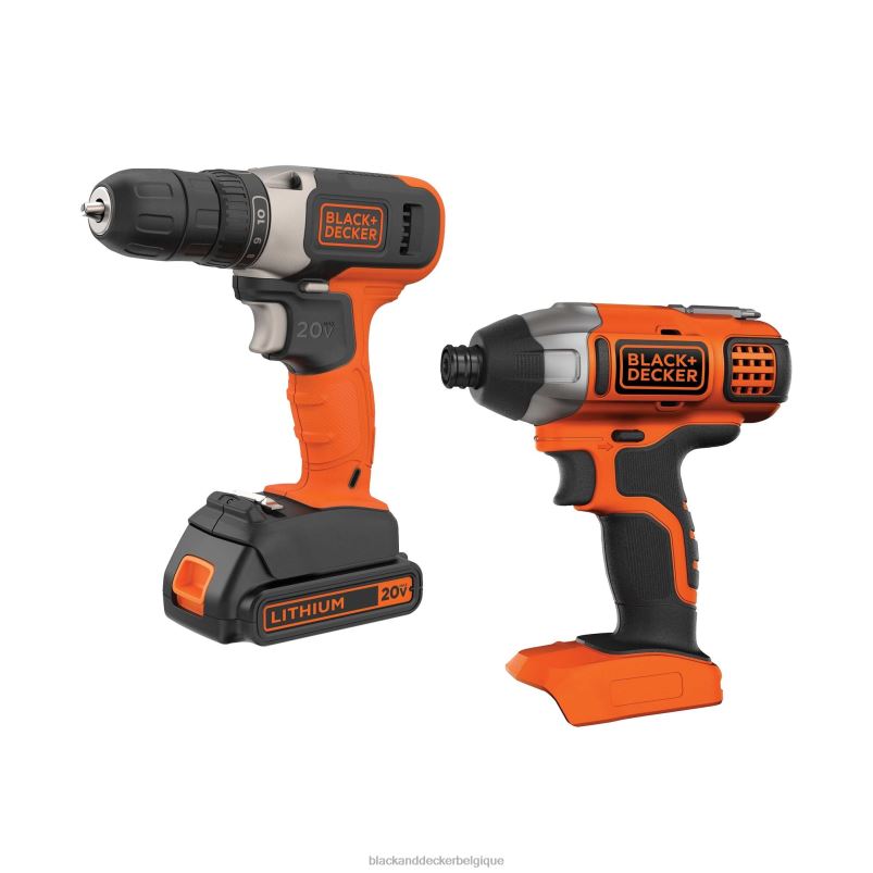BLACK+DECKER X42D584Kit combiné de visseuse à percussion sans fil powerconnect 20 V max outils