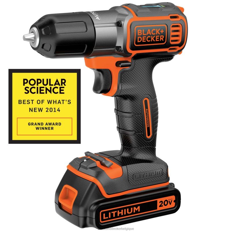 BLACK+DECKER X42D590Perceuse/visseuse sans fil powerconnect 20 V max, 3/8 po avec kit de détection automatique outils