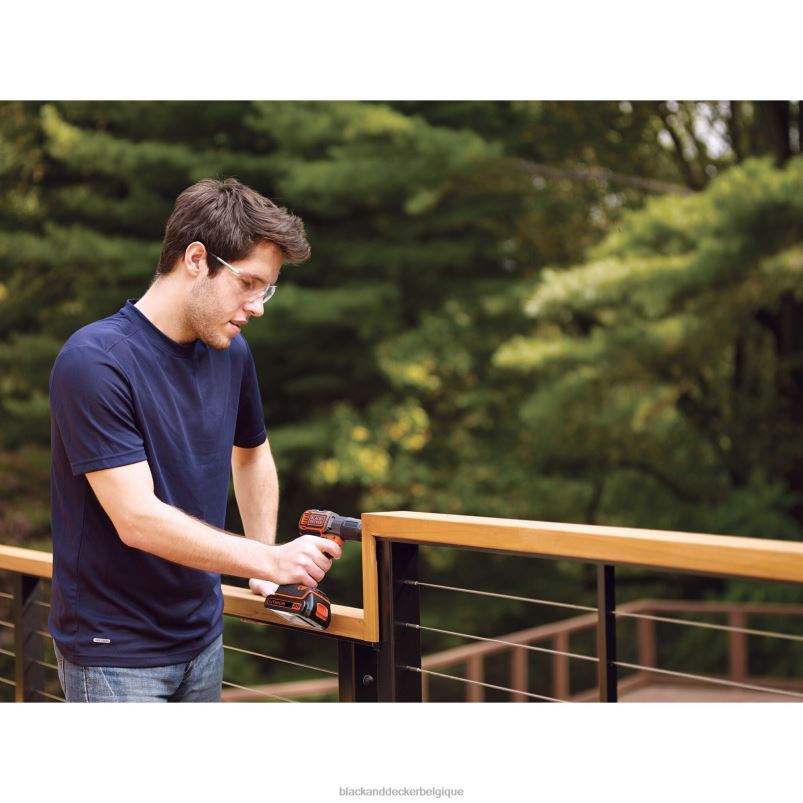 BLACK+DECKER X42D590Perceuse/visseuse sans fil powerconnect 20 V max, 3/8 po avec kit de détection automatique outils