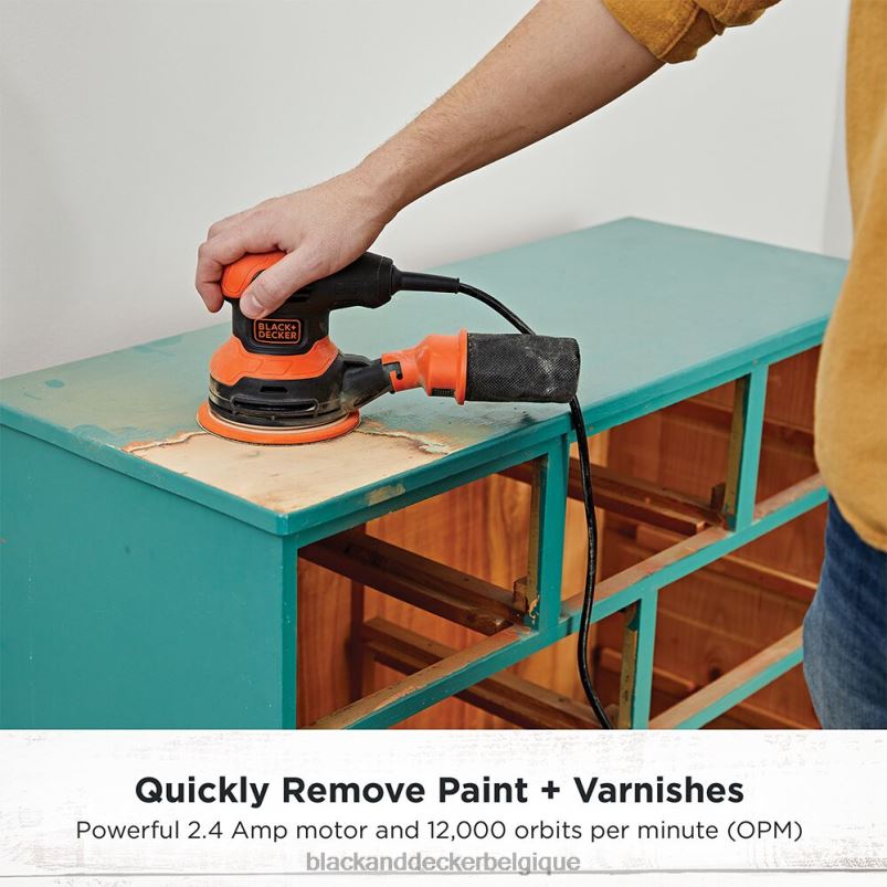 BLACK+DECKER X42D618ponceuse orbitale aléatoire 5 pouces 2,4 ampères outils