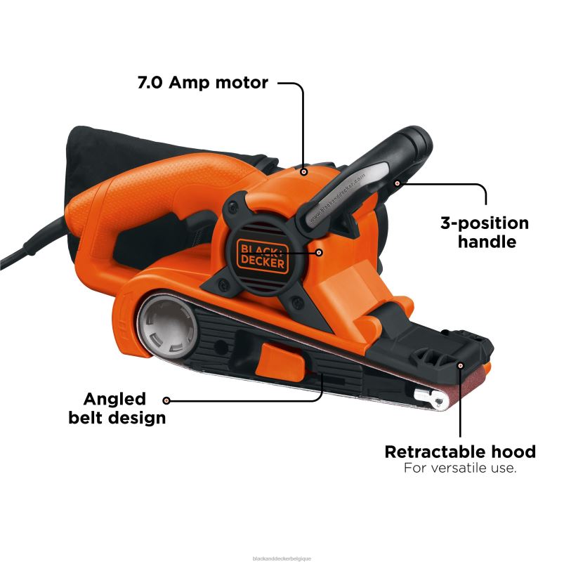 BLACK+DECKER X42D645ponceuse à bande avec sac à poussière 7 ampères 3 pouces par 21 pouces outils