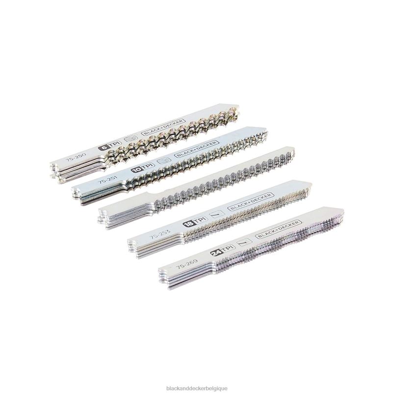 BLACK+DECKER X42D662jeu de lames de scie sauteuse bois et métal assortis, paquet de 24 outils