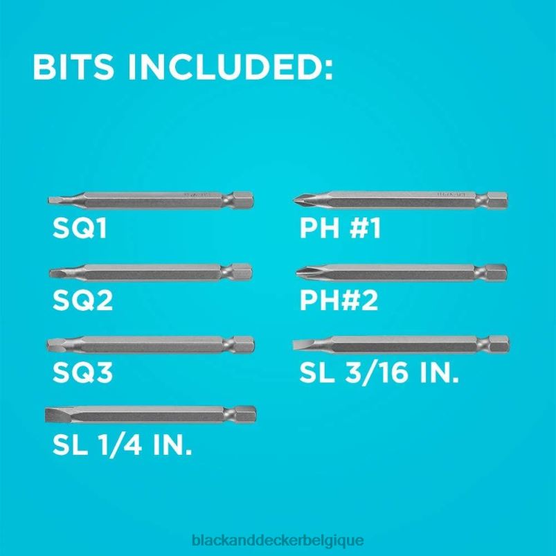 BLACK+DECKER X42D605tournevis push and pick 7 bits outils